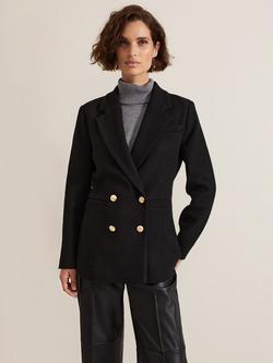 Phase Eight Kiana Double Breasted Wool Blend Blazer, Black, Black