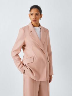 John Lewis Single Breasted Wool Suit Jacket, Pink, Pink