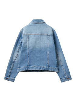 Benetton Kids' Oversized Denim Jacket - view 2, Mid Blue