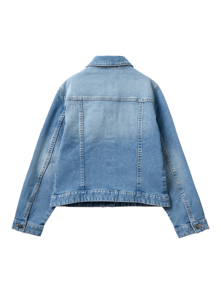 Benetton Kids' Oversized Denim Jacket - view 2, Mid Blue