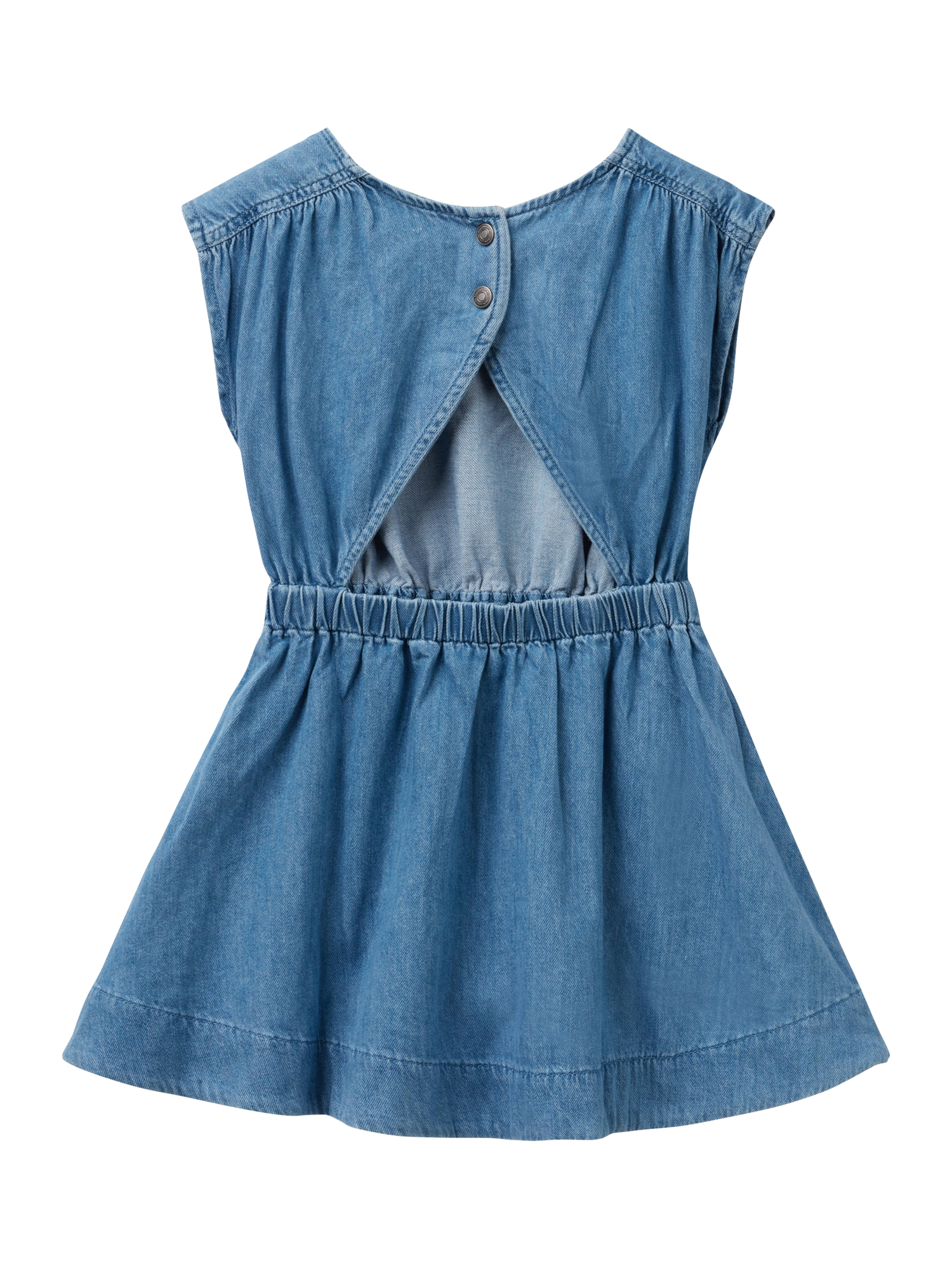 Product image 2 of 2, which shows Benetton Kids' Flared Denim Dress, Blue, 8-9 years