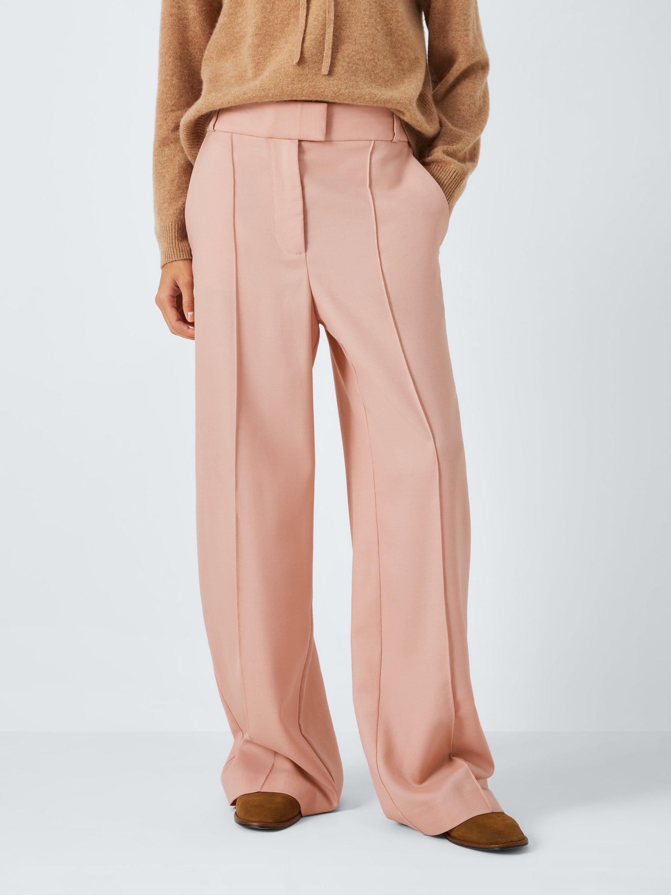 Product image 1 of 7, which shows John Lewis Straight Leg Wool Suit Trousers, Pink, 16