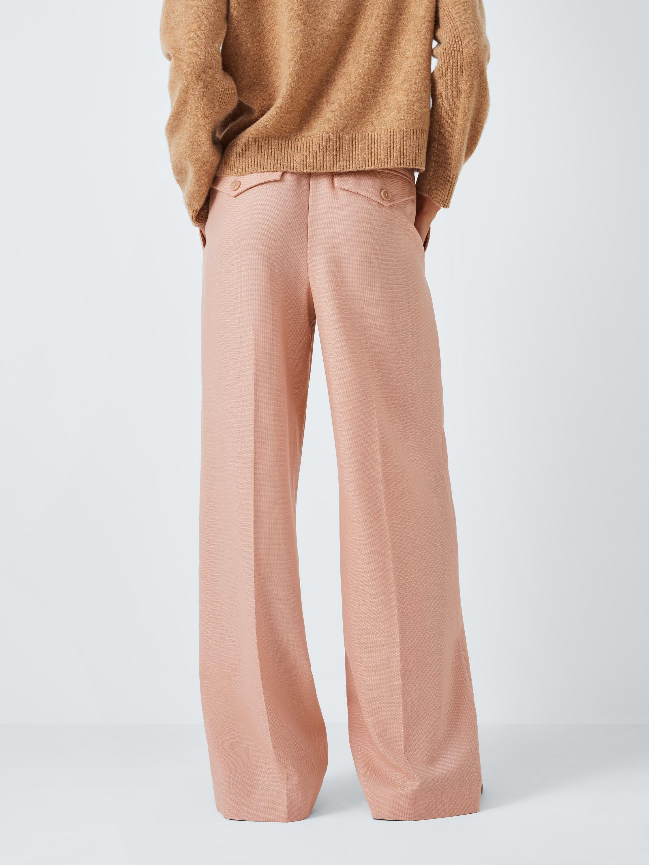Product image 2 of 7, which shows John Lewis Straight Leg Wool Suit Trousers, Pink, 16