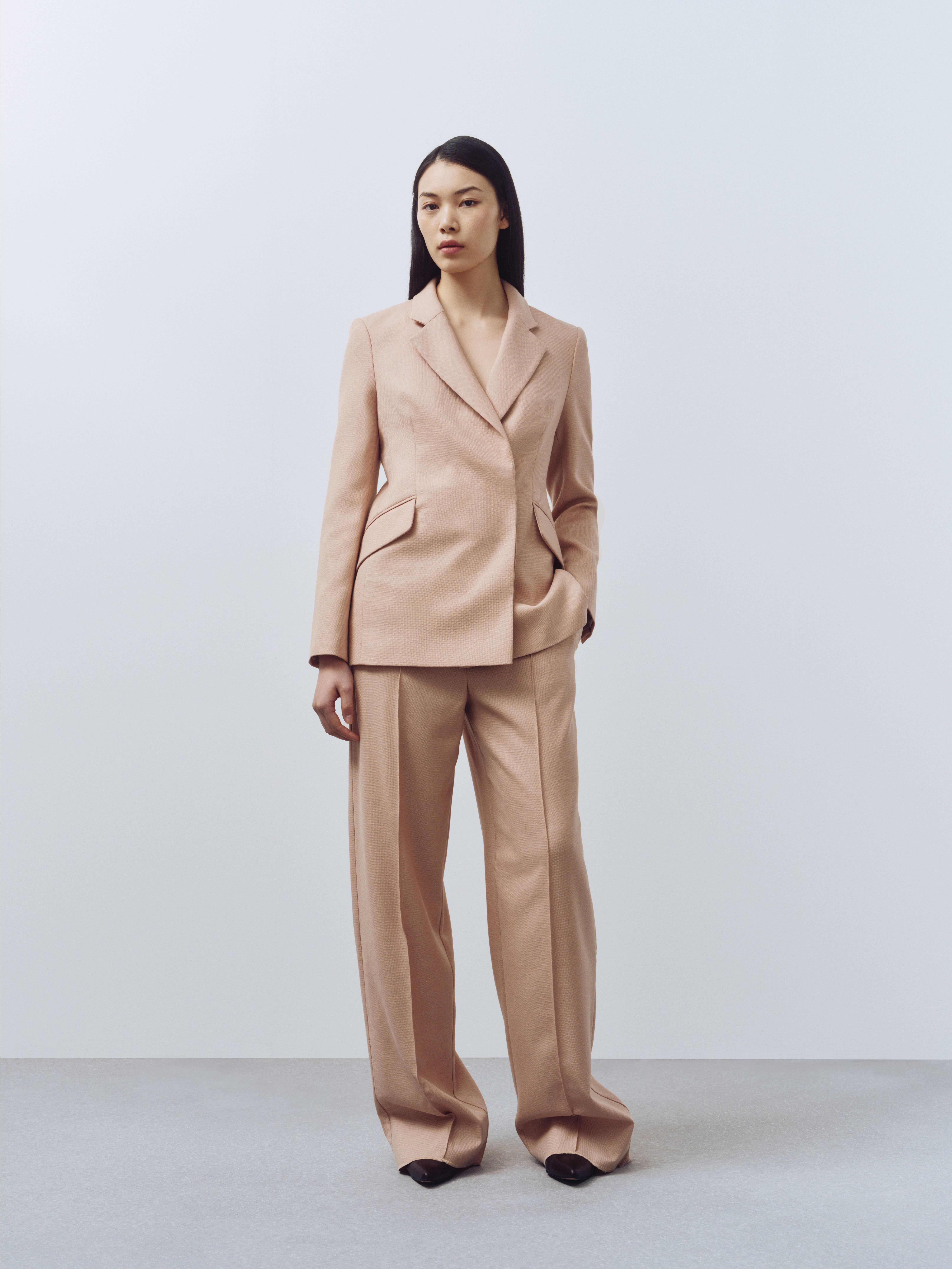 Product image 7 of 7, which shows John Lewis Straight Leg Wool Suit Trousers, Pink, 16