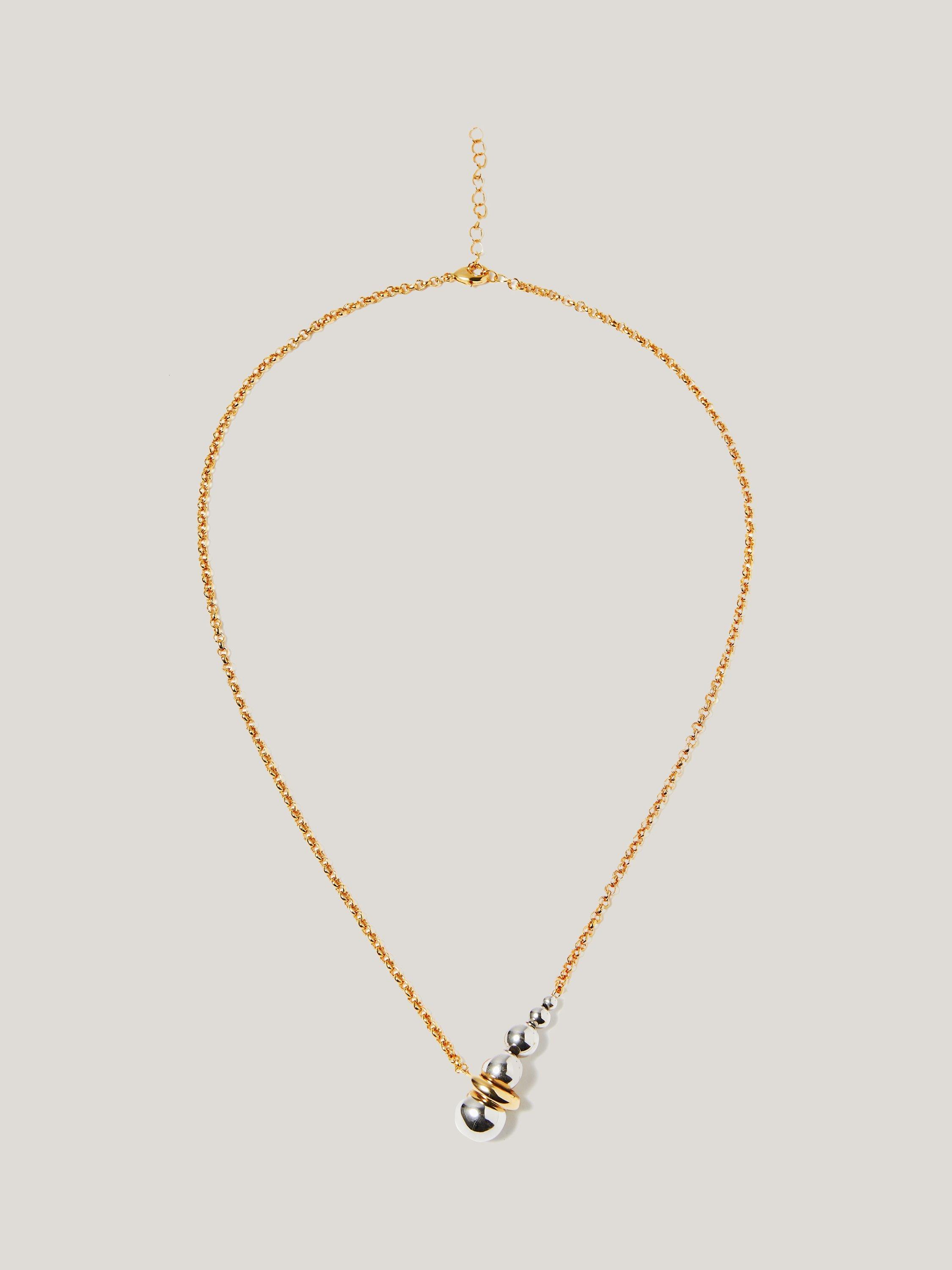 Jigsaw Molten Bead Necklace, Gold