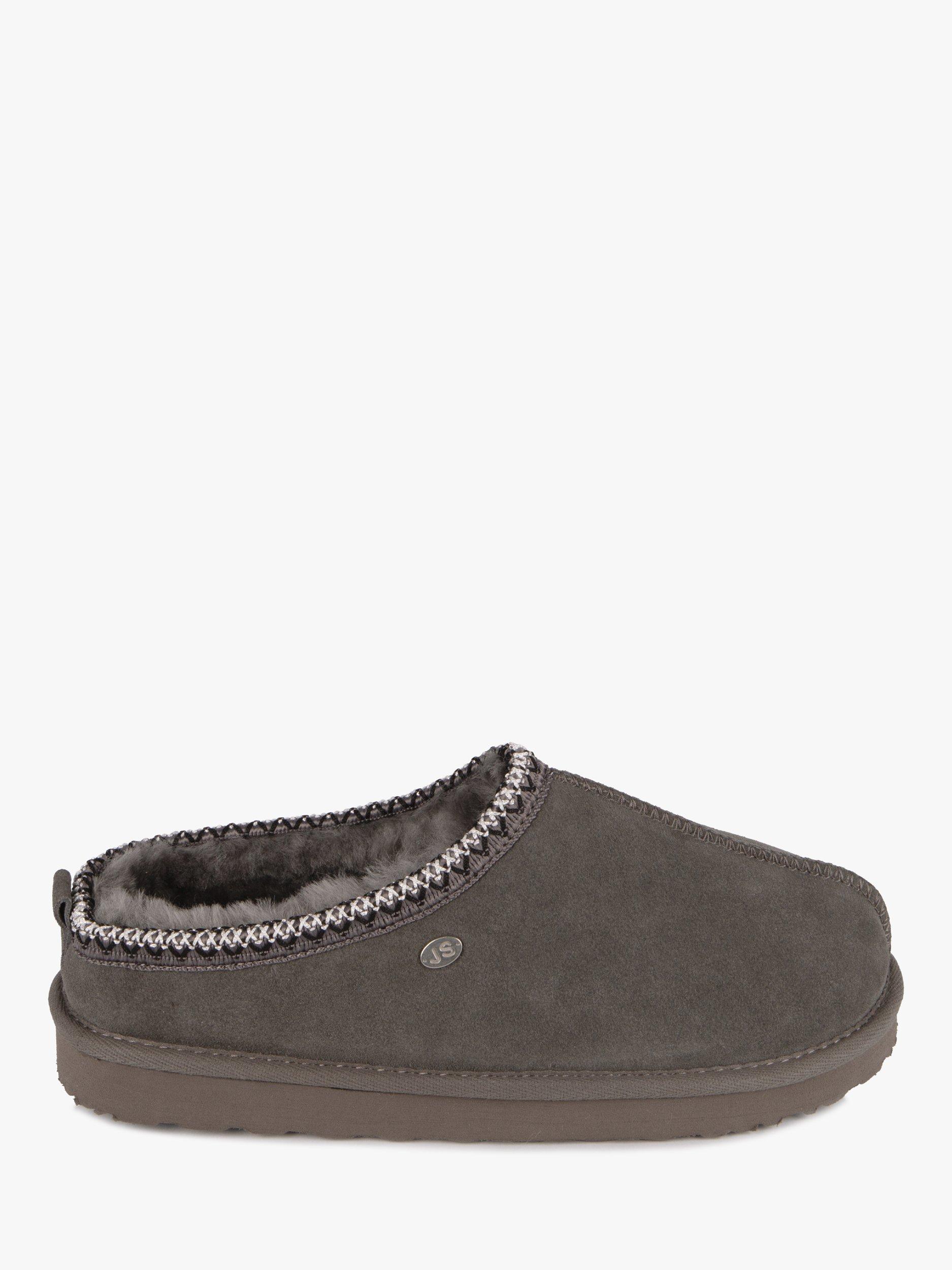 Product image 1 of 6, which shows Just Sheepskin Miles Sheepskin Chunky Mule Slippers, Granite, 8