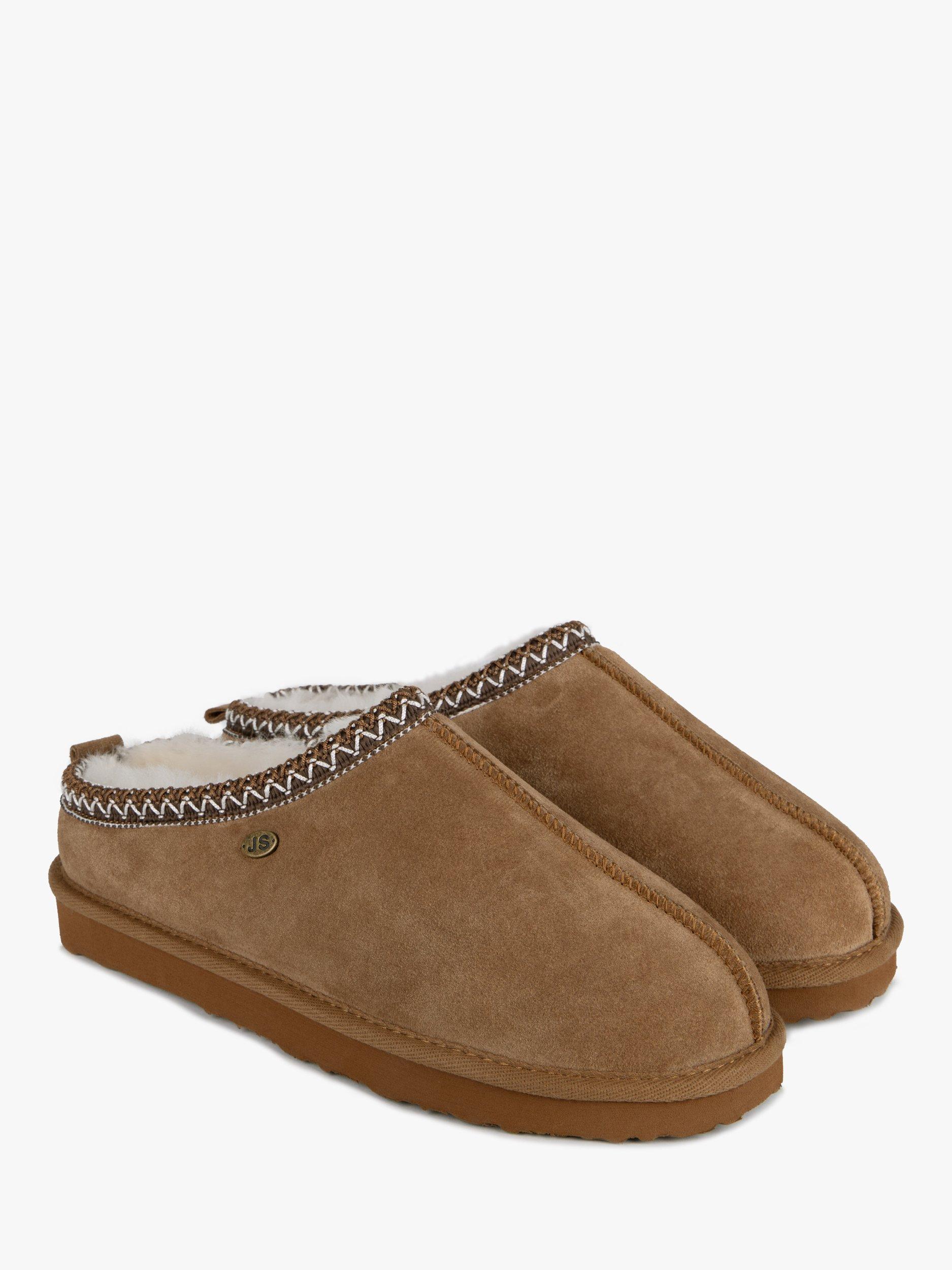 Product image 3 of 6, which shows Just Sheepskin Miles Sheepskin Chunky Mule Slippers, Chestnut, 8