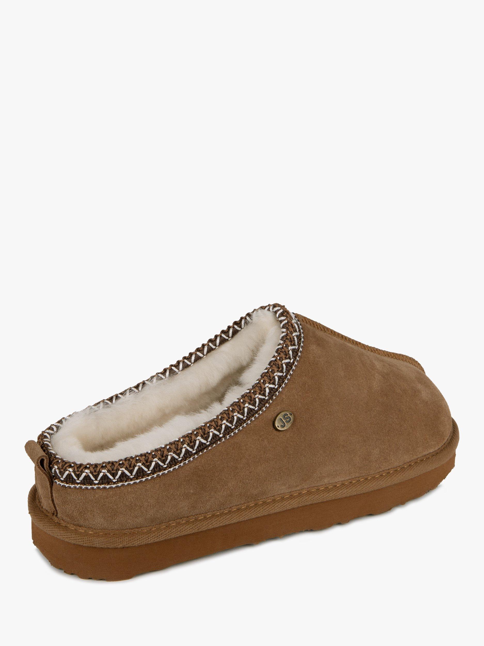 Product image 5 of 6, which shows Just Sheepskin Miles Sheepskin Chunky Mule Slippers, Chestnut, 8