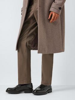 John Lewis Cleated Leather Loafers, Black - view 2, Black