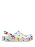 Crocs Kids' Classic Graphic Clogs, White/Multi