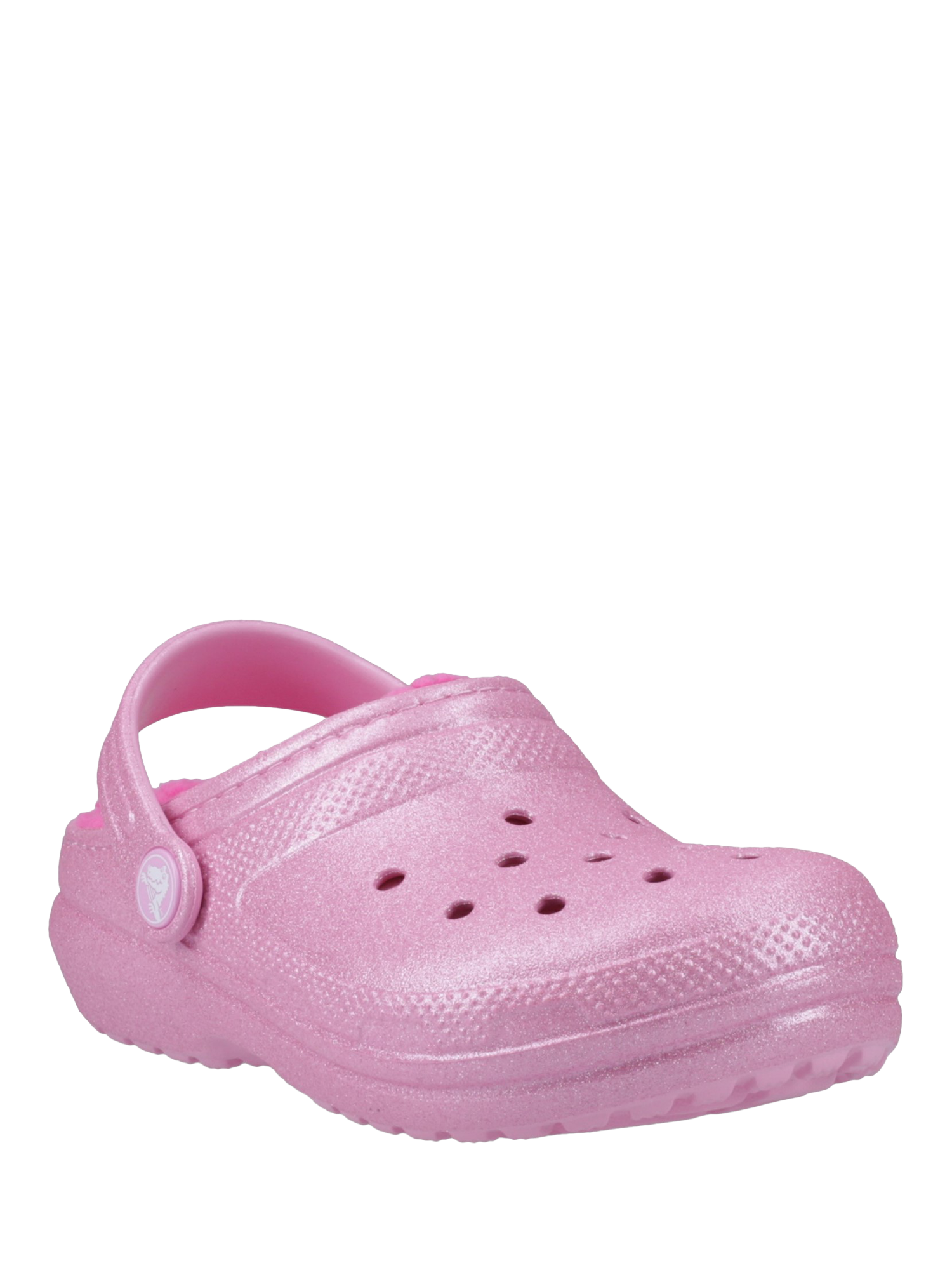 Product image 2 of 4, which shows Crocs Kids' Classic Glitter Lined Clogs, Pink Tweed, 11 Jnr