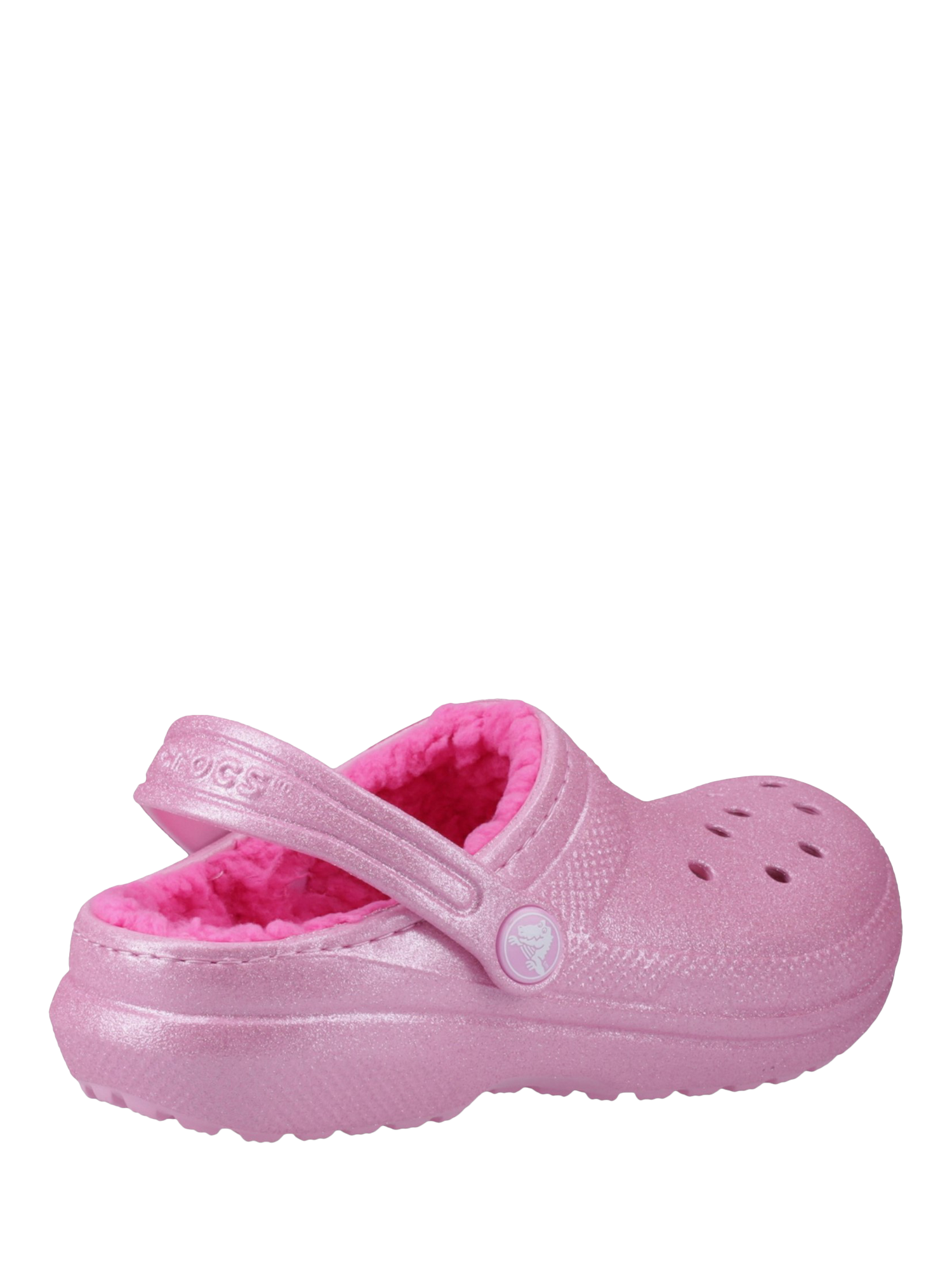 Product image 3 of 4, which shows Crocs Kids' Classic Glitter Lined Clogs, Pink Tweed, 11 Jnr