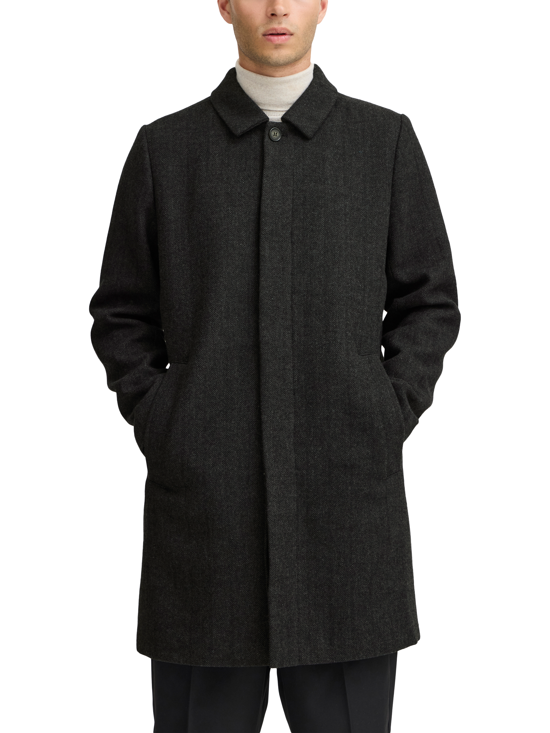 Casual Friday Cole Overcoat, Dark Grey