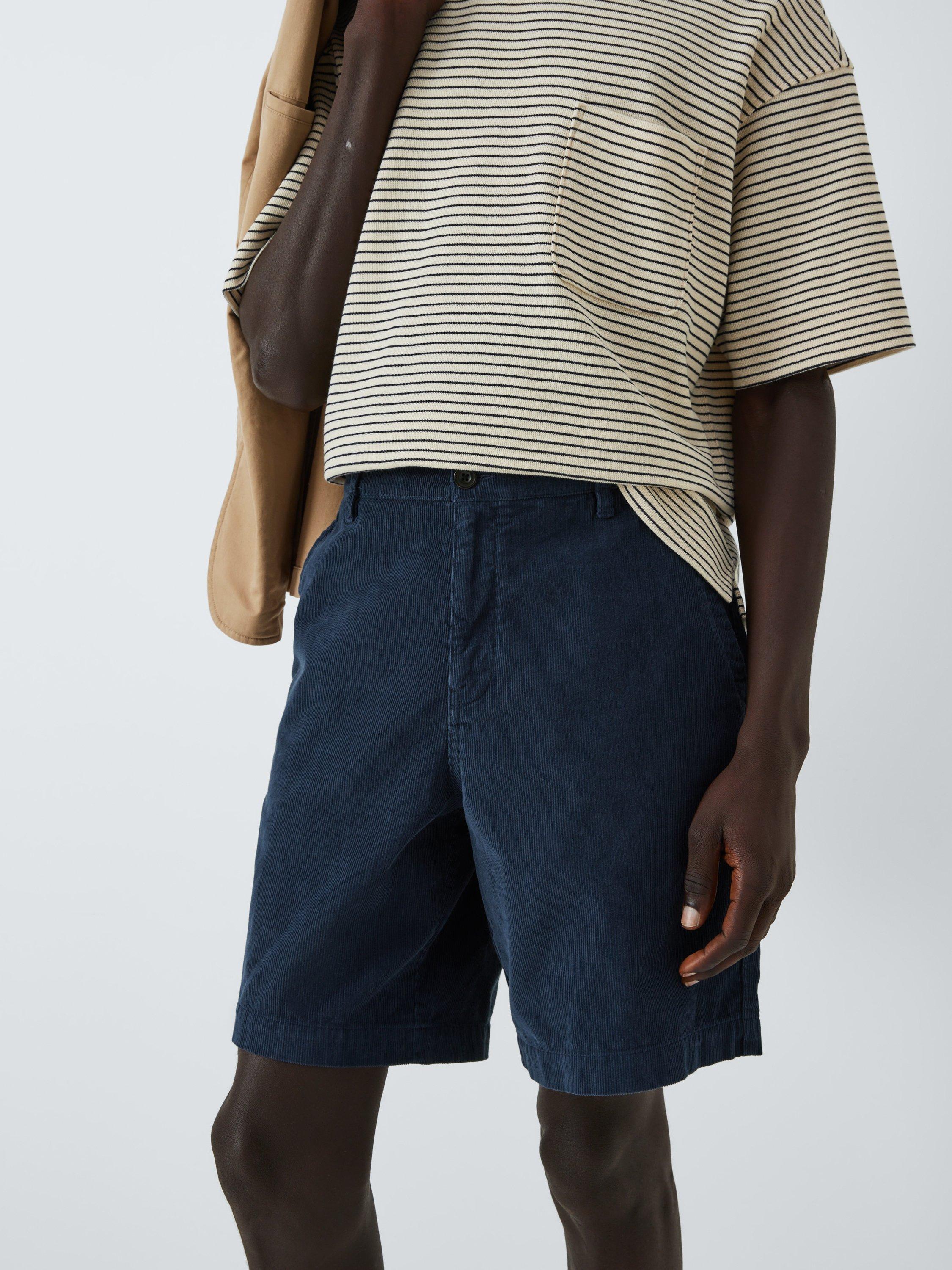 Product image 5 of 6, which shows John Lewis Cotton Cord Chino Shorts, Mood Indigo, 34R