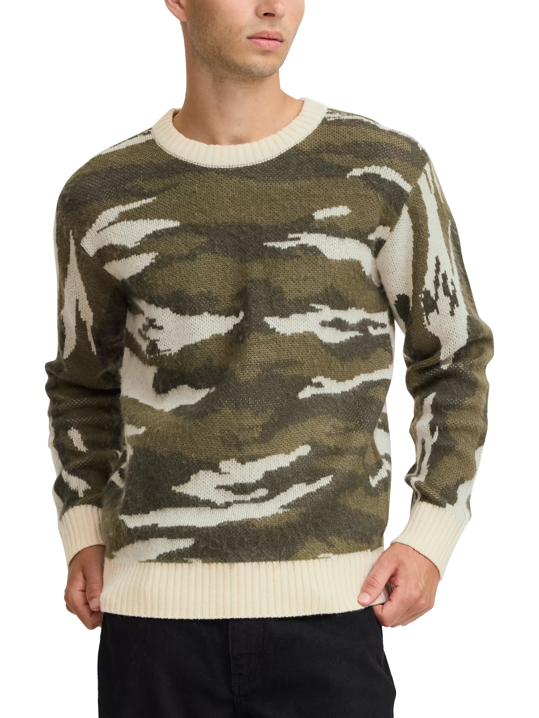 新品　BRIEFING　正規品　CAMO JQ CREW  NECK  KNIT Jacquard crew neck knit - Regenerative Organic Certified
