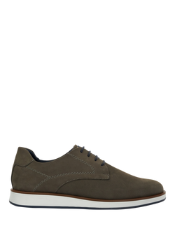 Dune London Wide Fit Beko Perforated Nubuck Derby Shoes, Grey