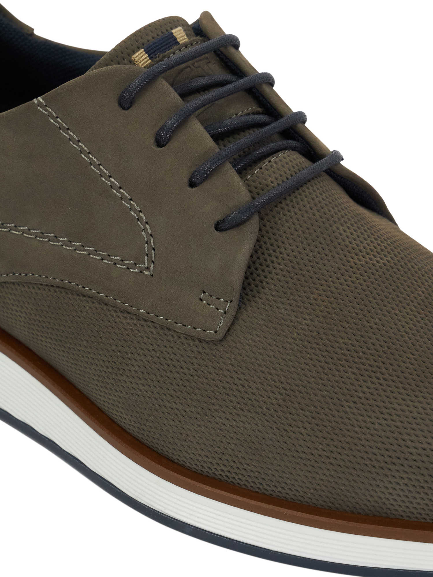 Dune Wide Fit Beko Perforated Nubuck Derby Shoes