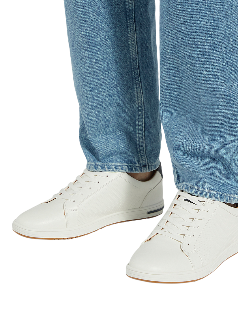 Product image 2 of 6, which shows Dune Tezzy Wide Fit Lace-Up Trainers, White, 6