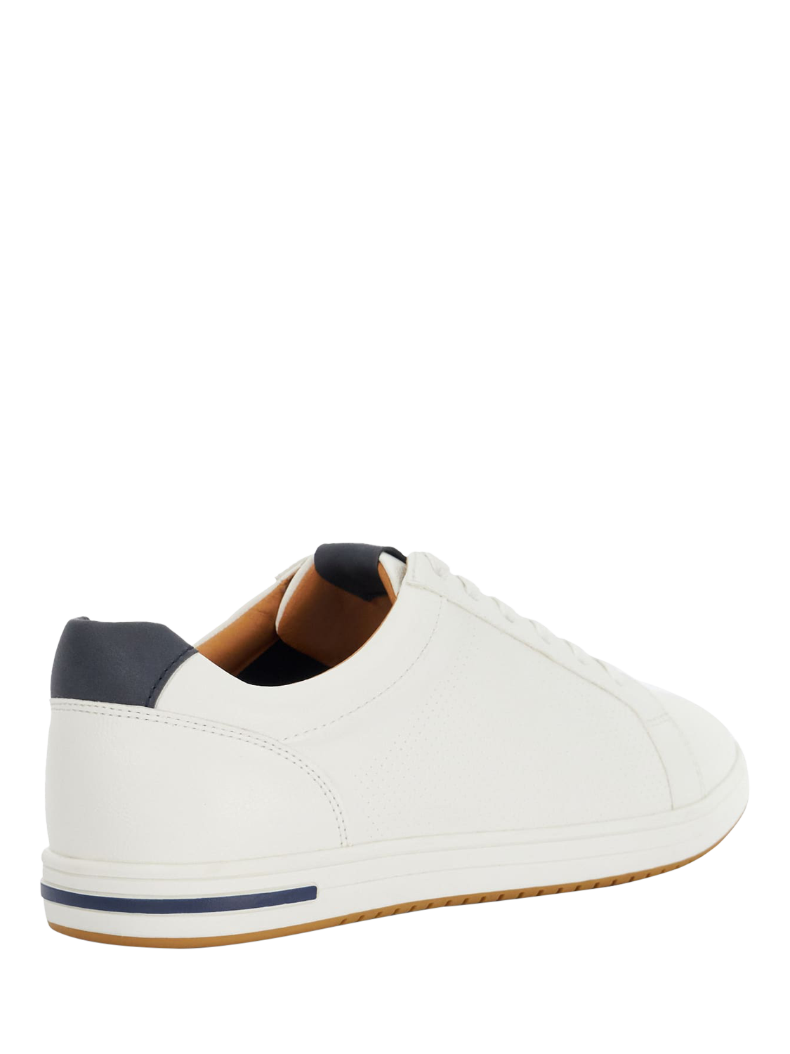 Product image 4 of 6, which shows Dune Tezzy Wide Fit Lace-Up Trainers, White, 6