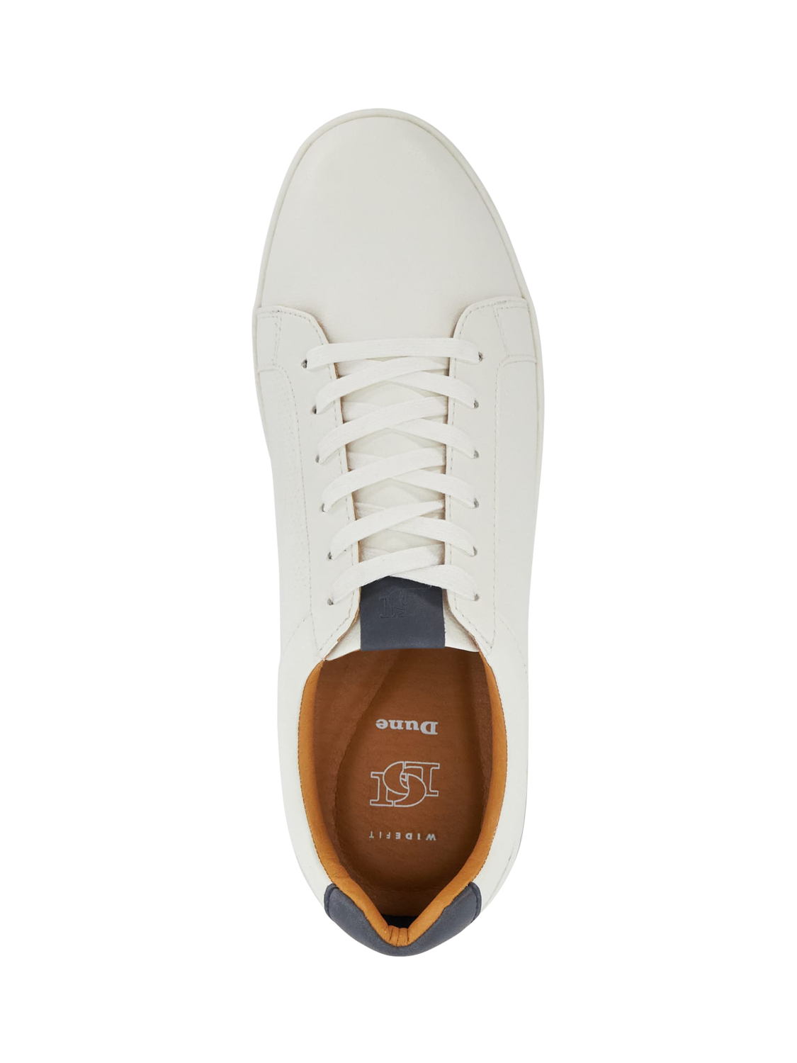 Product image 5 of 6, which shows Dune Tezzy Wide Fit Lace-Up Trainers, White, 6