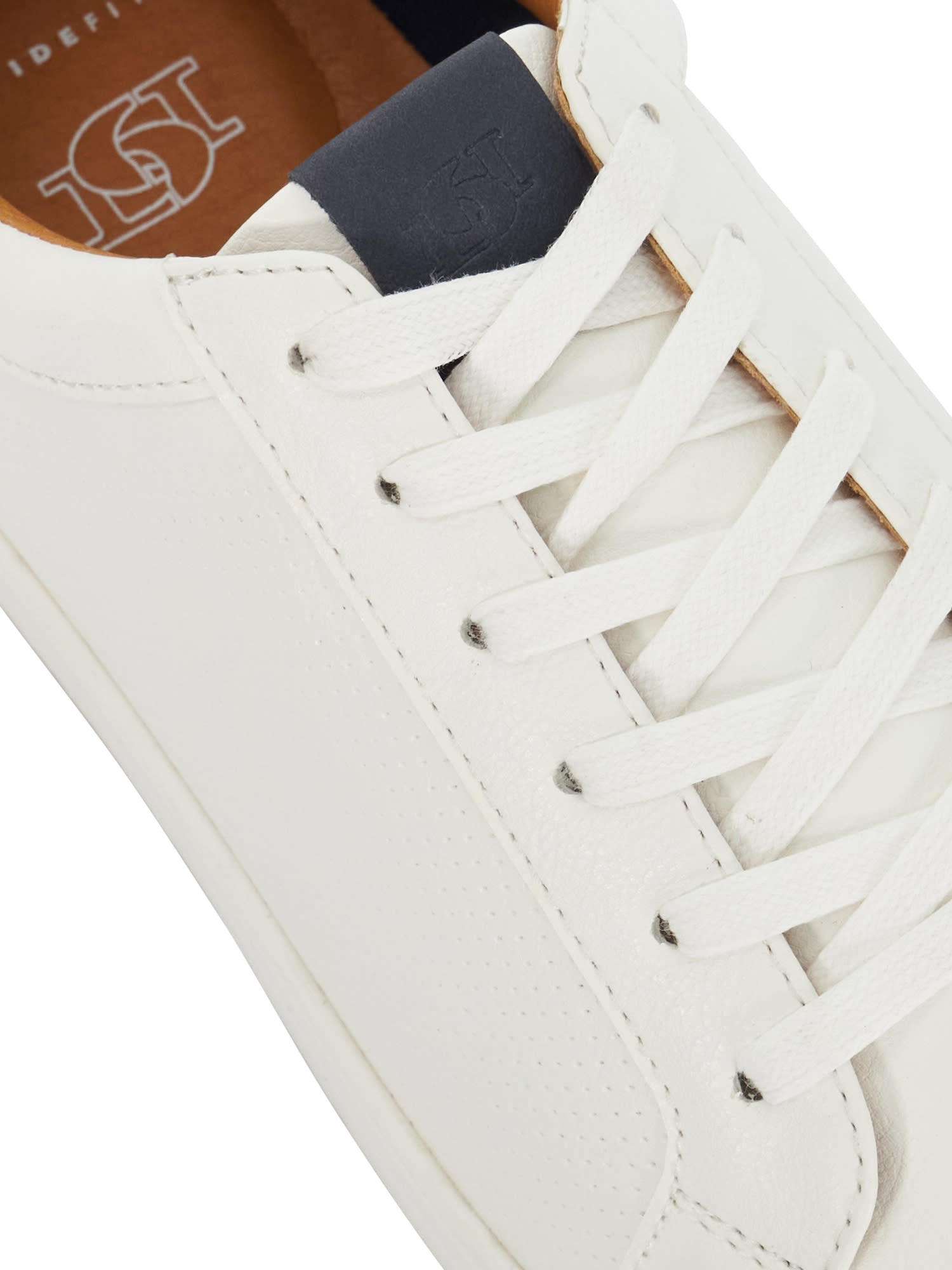 Product image 6 of 6, which shows Dune Tezzy Wide Fit Lace-Up Trainers, White, 6