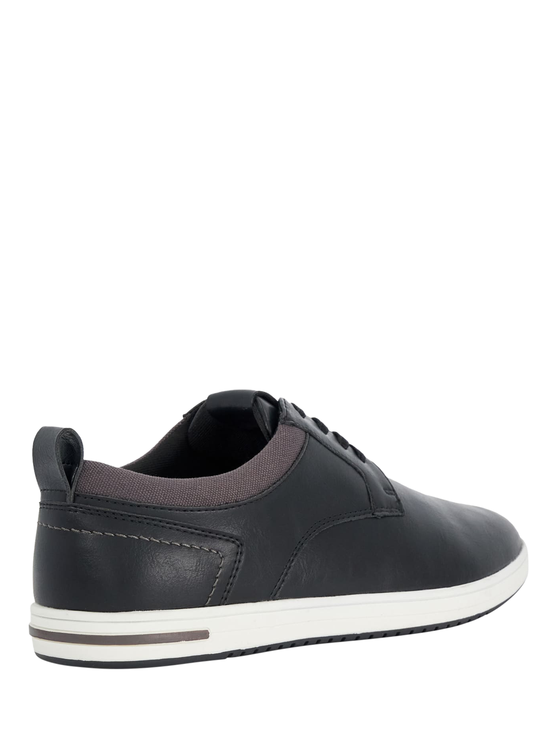 Product image 4 of 6, which shows Dune London Travels Wide Fit Lace-Up Trainers, Black, 6