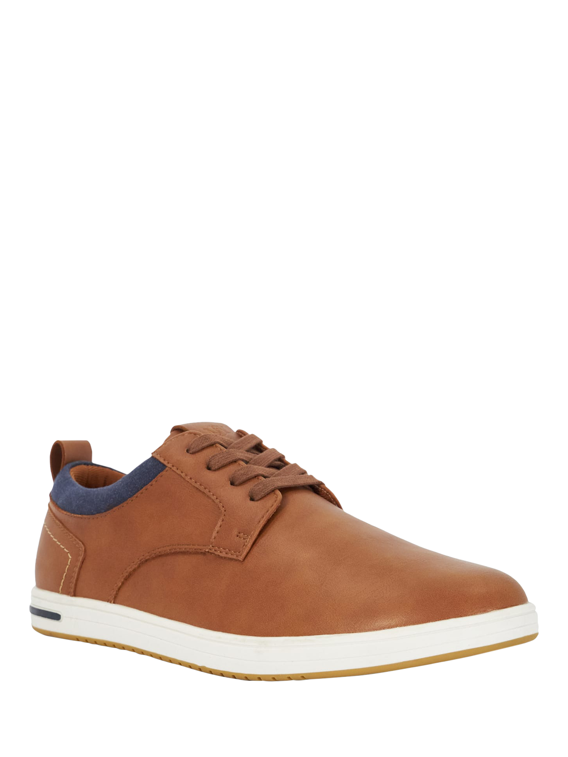 Product image 3 of 5, which shows Dune London Travels Wide Fit Lace-Up Trainers, Tan, 6