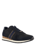 Dune London Treck Wide Fit Nubuck Trainers, Navy-Nubuck