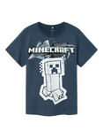 NAME IT Kids' Minecraft T-Shirt, Dark Denim