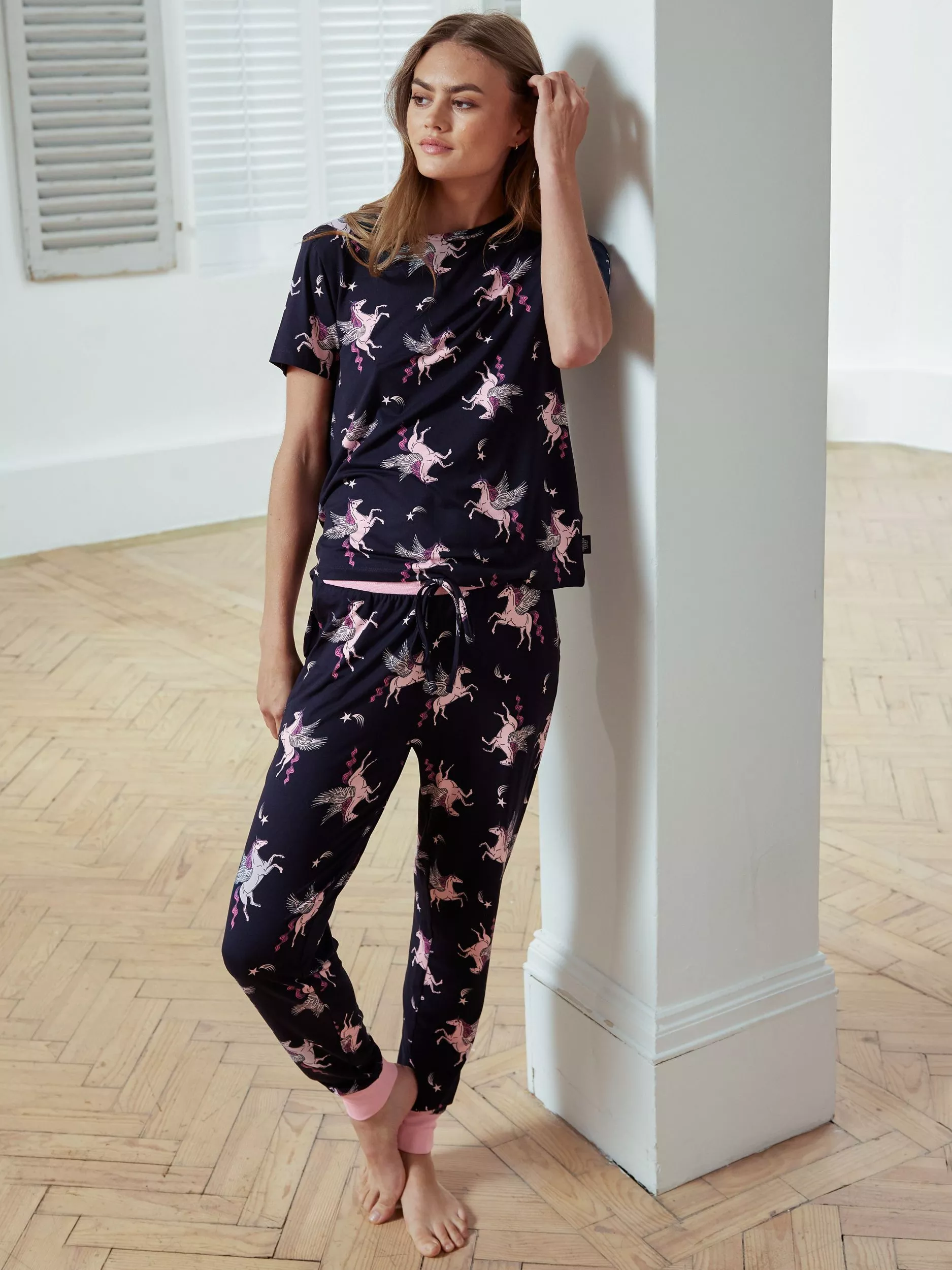 Chelsea Peers Space Unicorn Long Pyjama Set Blue