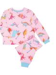 Chelsea Peers Kids' Dinosaur Print Long Sleeve Pyjama Set