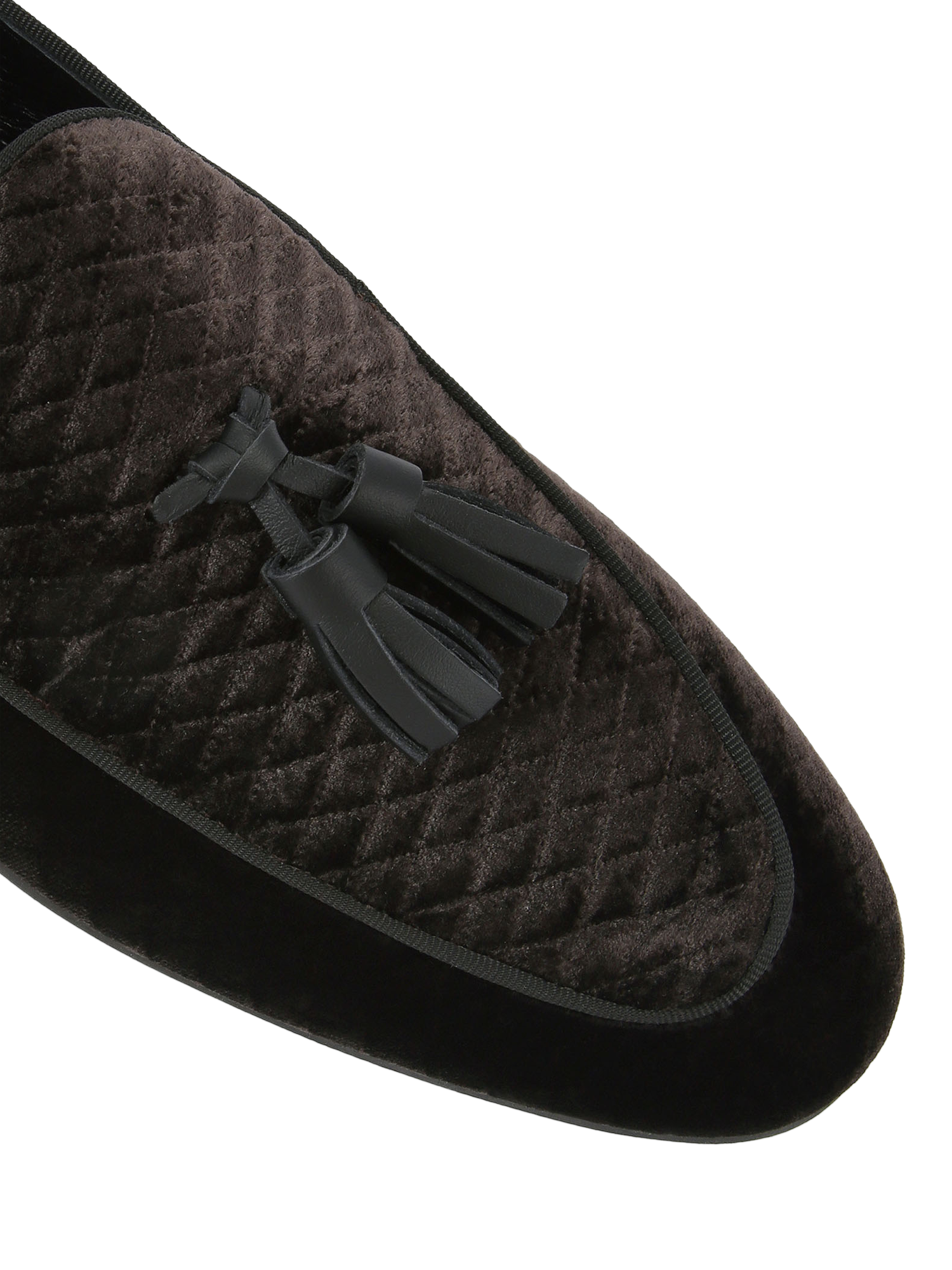 Kurt Geiger London Henry Quilted Velvet Tassel Loafers