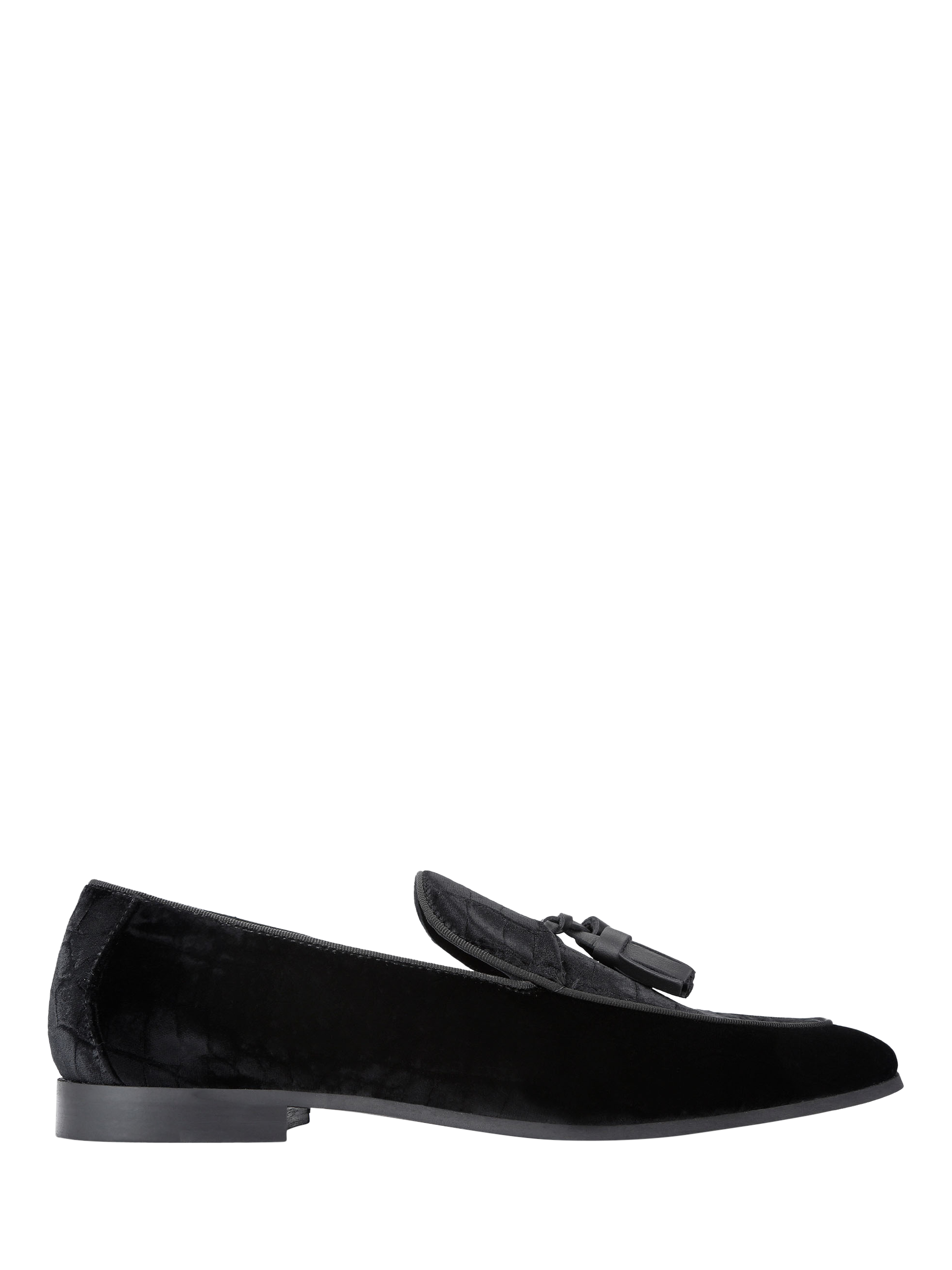Product image 1 of 4, which shows Kurt Geiger London Henry Tassel Slip-On Loafers, Black, 6
