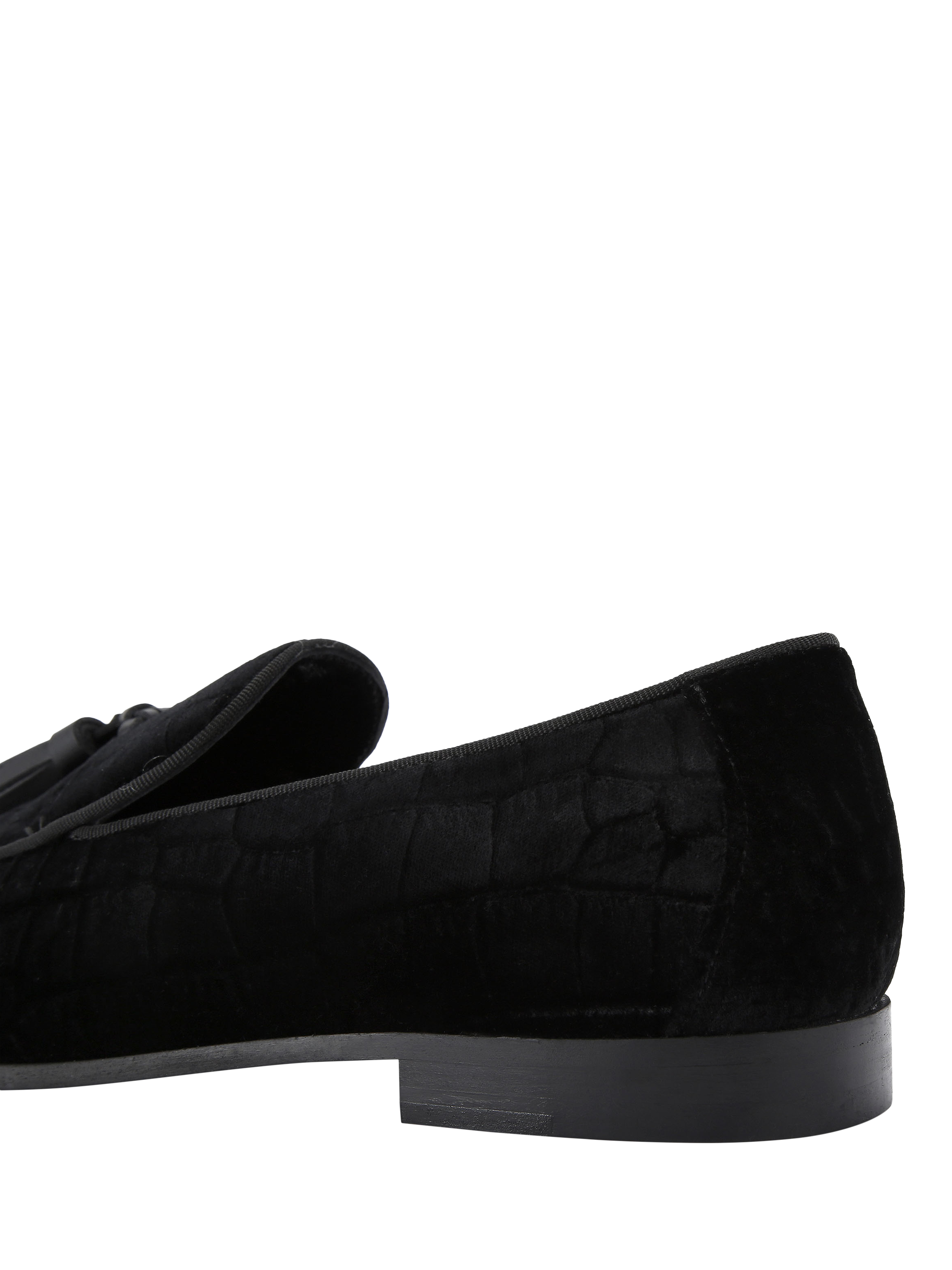 Product image 3 of 4, which shows Kurt Geiger London Henry Tassel Slip-On Loafers, Black, 6