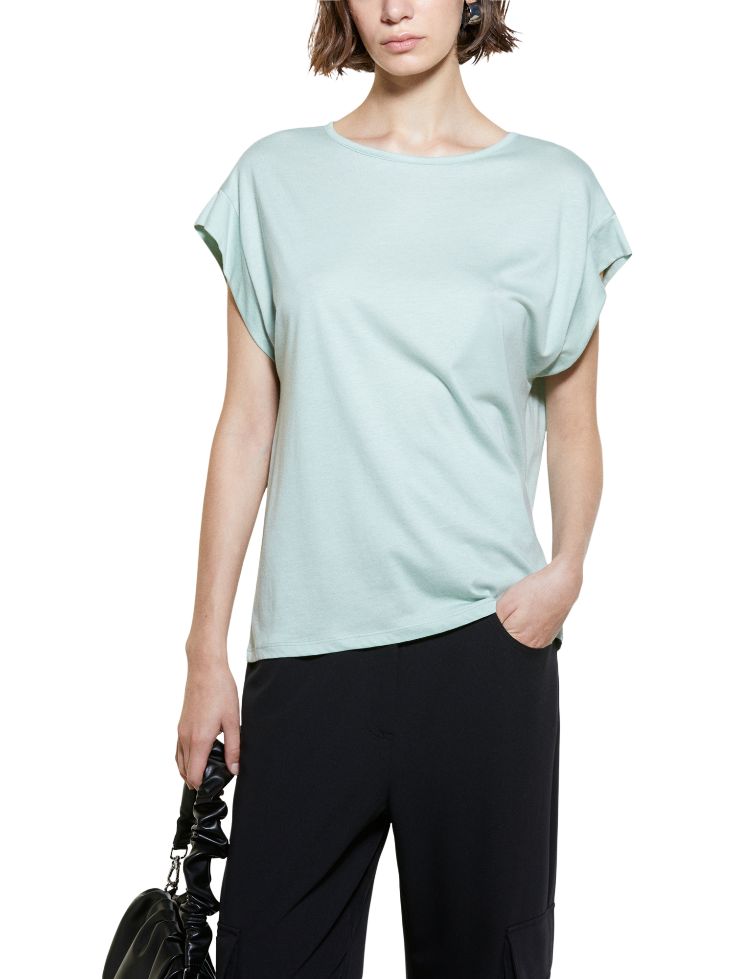 SISLEY Cotton Modal T-Shirt, Light Green