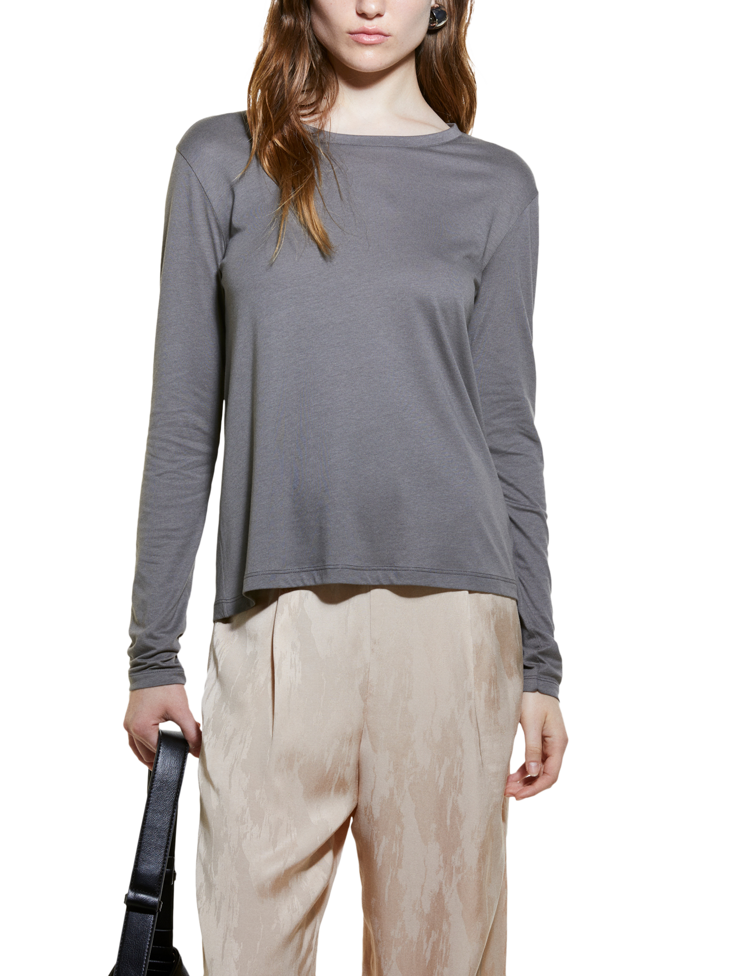 SISLEY Cotton Modal Long Sleeve Top