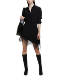 SISLEY Lace Shirt Dress, Black