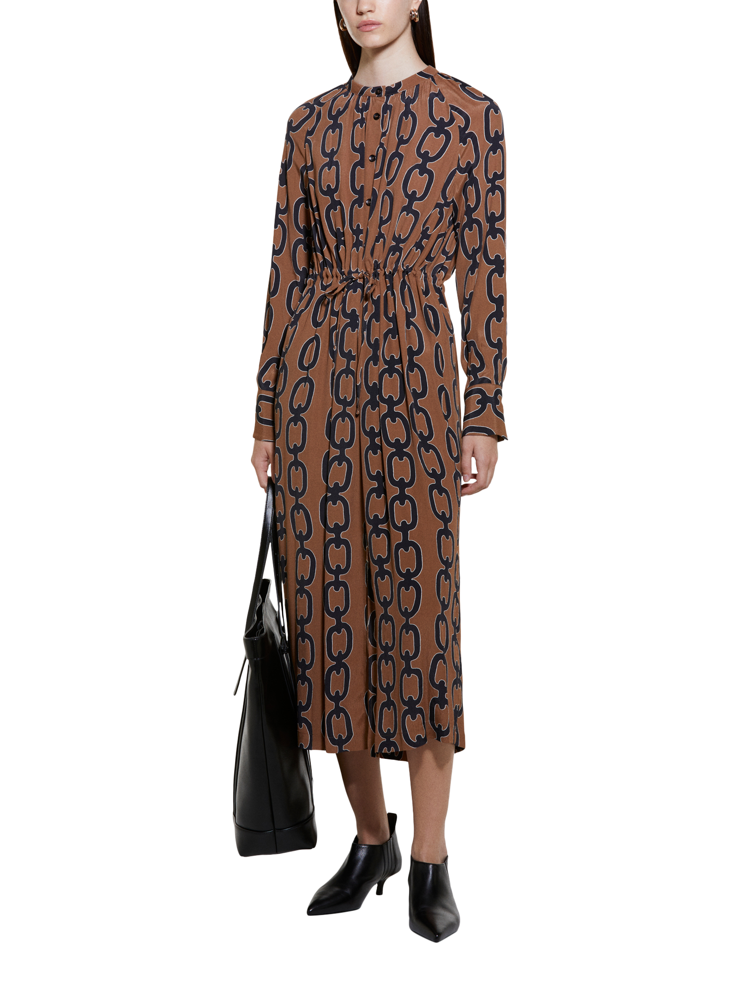 Product image 1 of 5, which shows SISLEY Printed Shirt Dress, Multi, 8