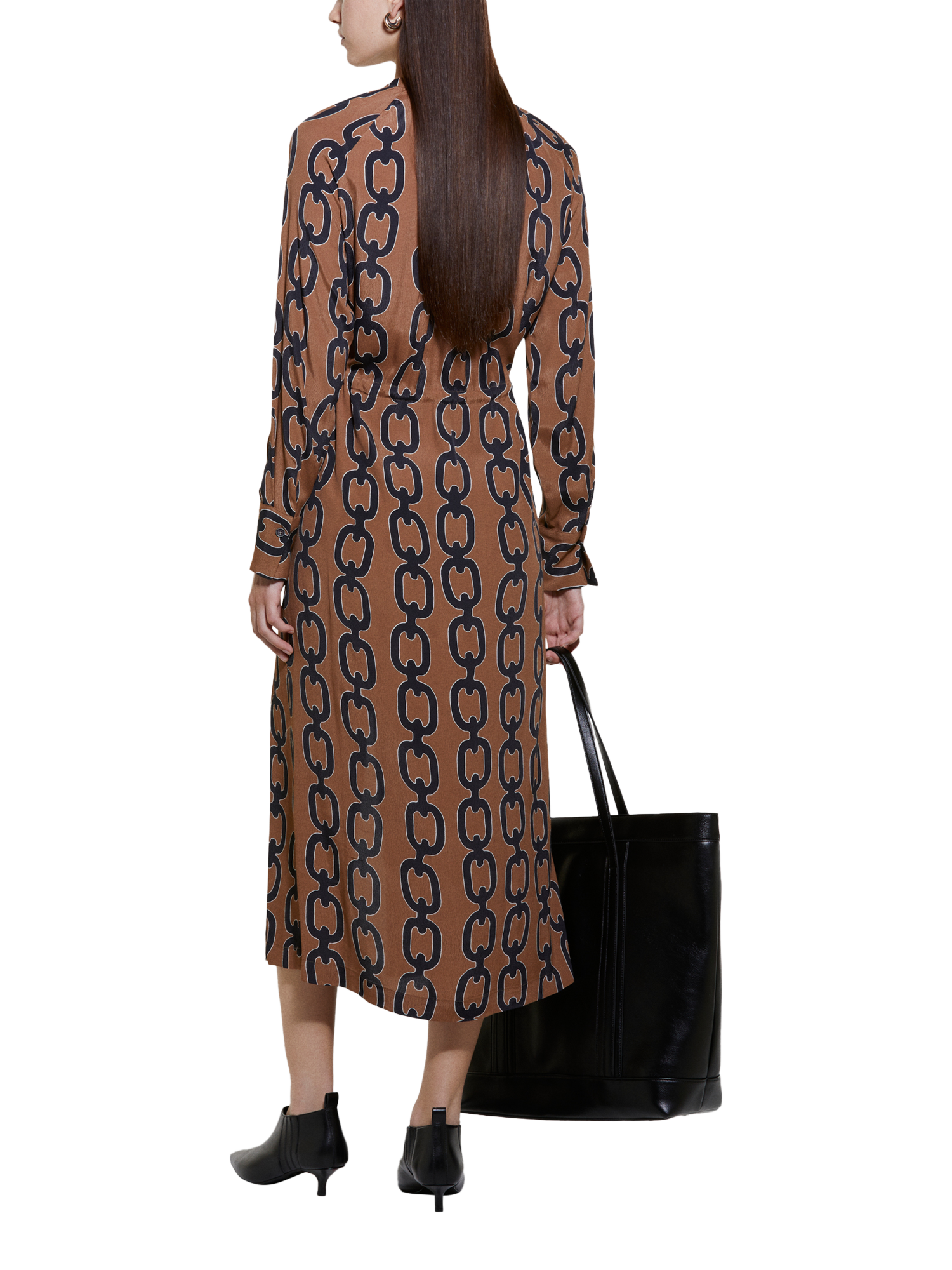 Product image 2 of 5, which shows SISLEY Printed Shirt Dress, Multi, 8