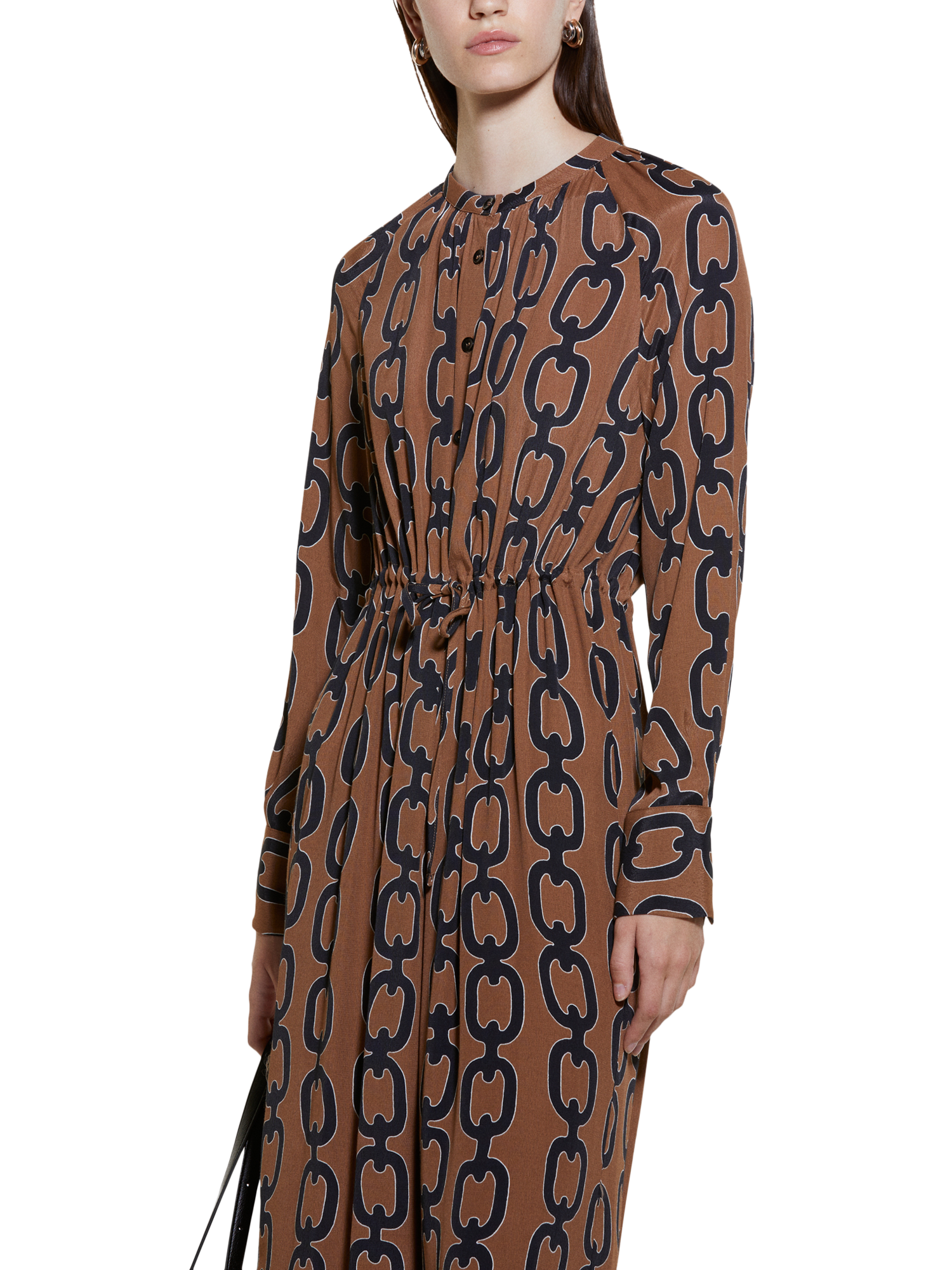 Product image 3 of 5, which shows SISLEY Printed Shirt Dress, Multi, 8