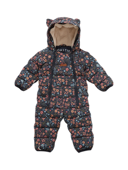 Toastie Kids' Quilted Fur Trim Onesie Snowsuit - view 2, Floral Nightscape
