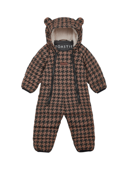 Toastie Baby Cloud Onesie Snowsuit, Toffee Houndstooth
