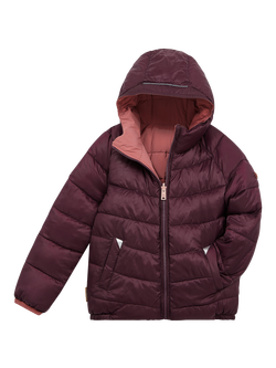 Toastie Kids' Reversible Puffer Jacket, Damask Pink
