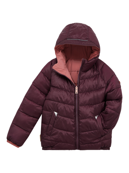 Toastie Kids' Reversible Puffer Jacket, Damask Pink