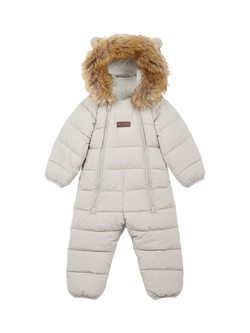 Toastie Baby Cloud Faux  Fur Trim Snowsuit, White, White