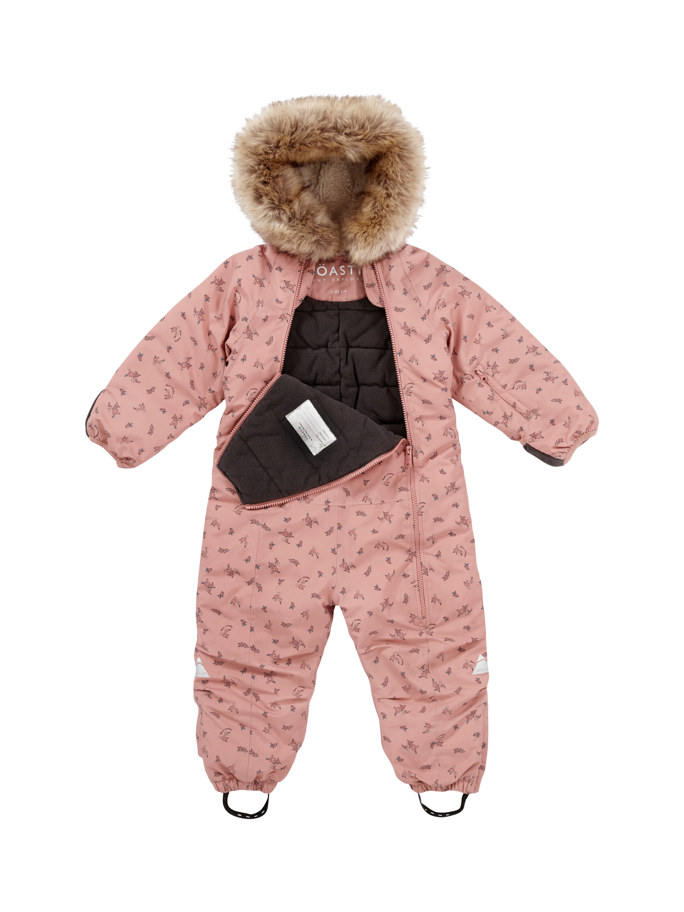 Product image 2 of 3, which shows Toastie Kids' Waterproof Fleece Lined Snowsuit, Winter Floral, 18-24 months