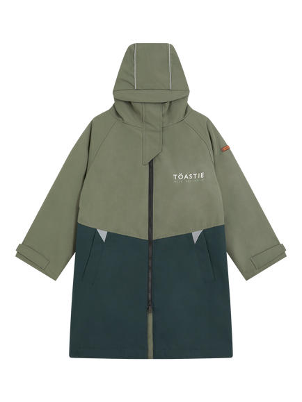 Toastie Kids' Waterproof Colour Block Changing Robe - view 2, Olive