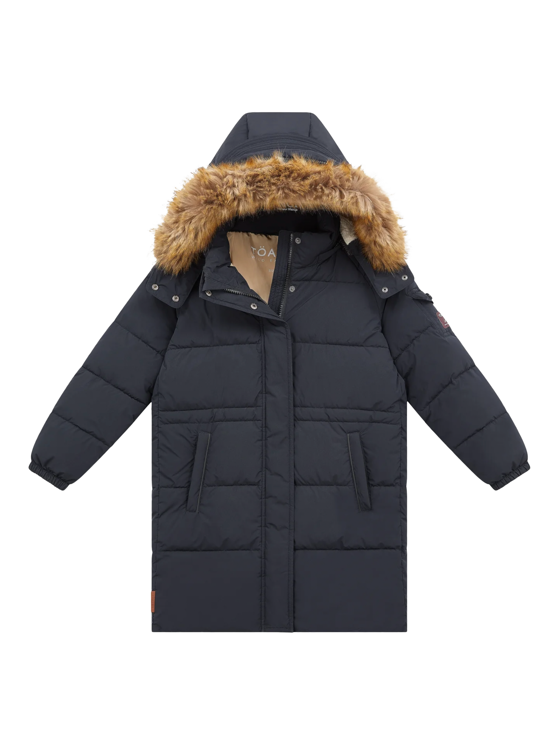 Product image 1 of 3, which shows Toastie Kids' Explorer Puffer Parka Coat, Ink Navy, 3-4 years