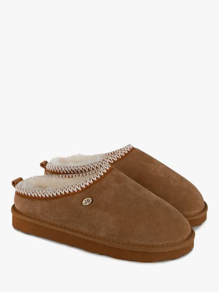 Just Sheepskin Sheepskin Chunky Mule Slippers - view 2, Chestnut