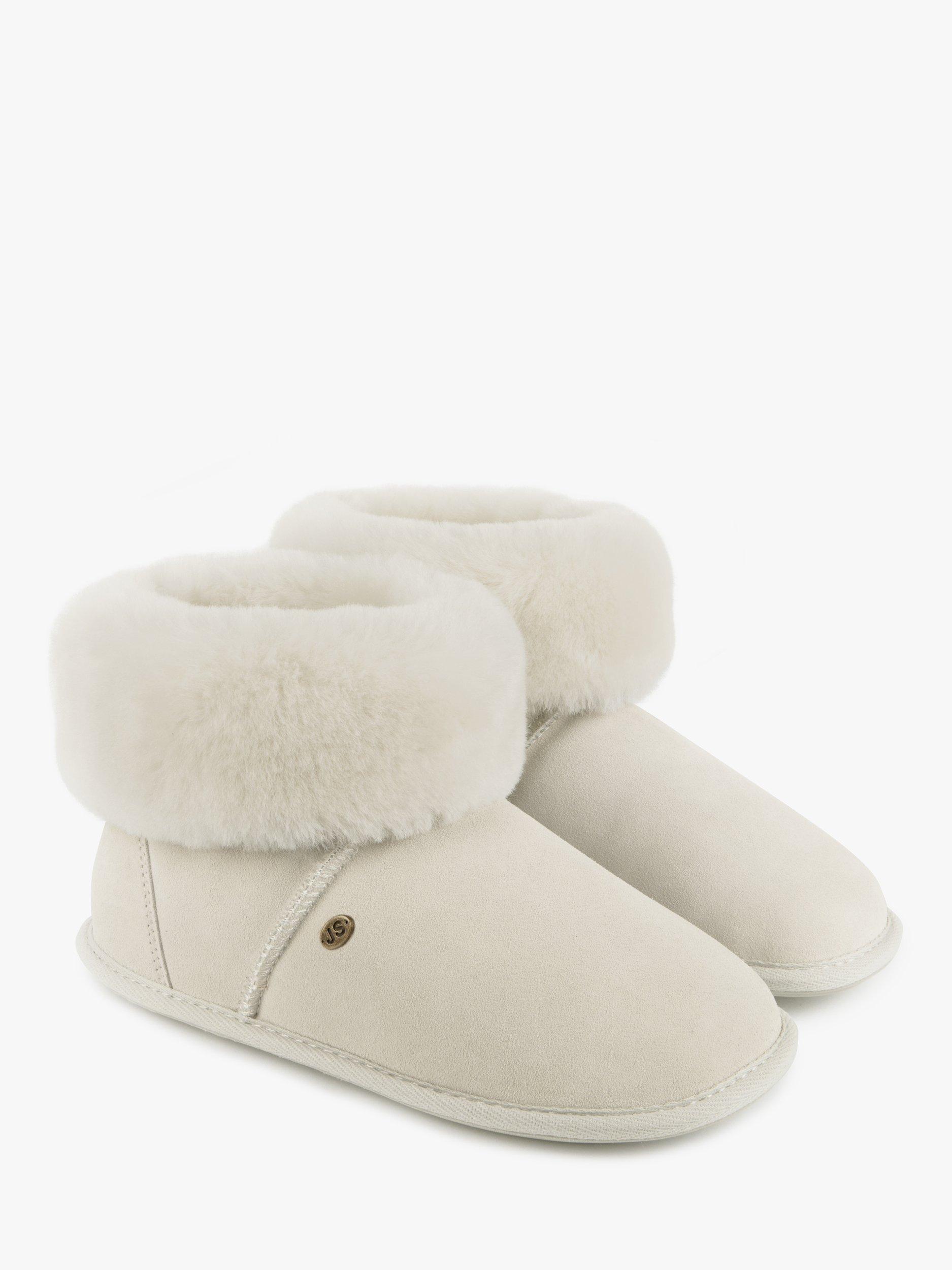 Product image 3 of 6, which shows Just Sheepskin Albery Suede Slipper Boots, Cream, 4